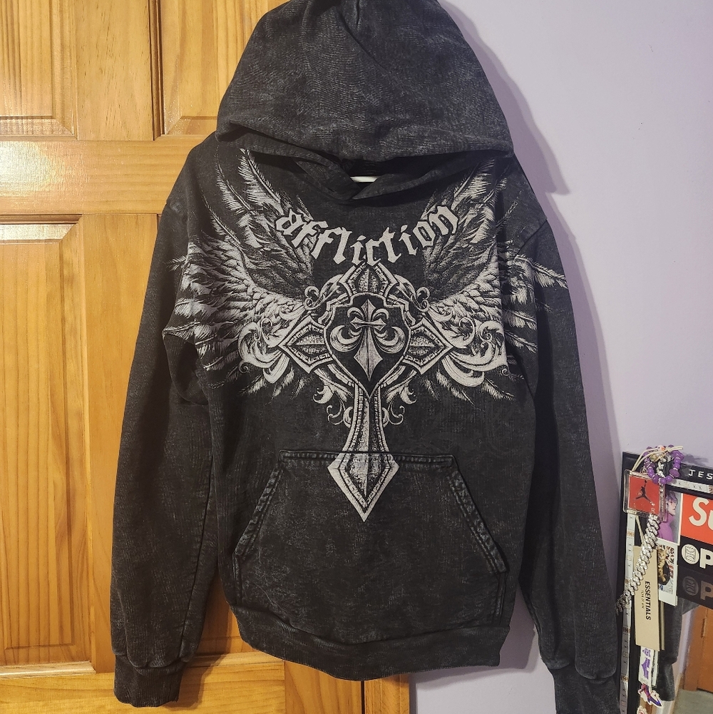 oversized affliction hoodie